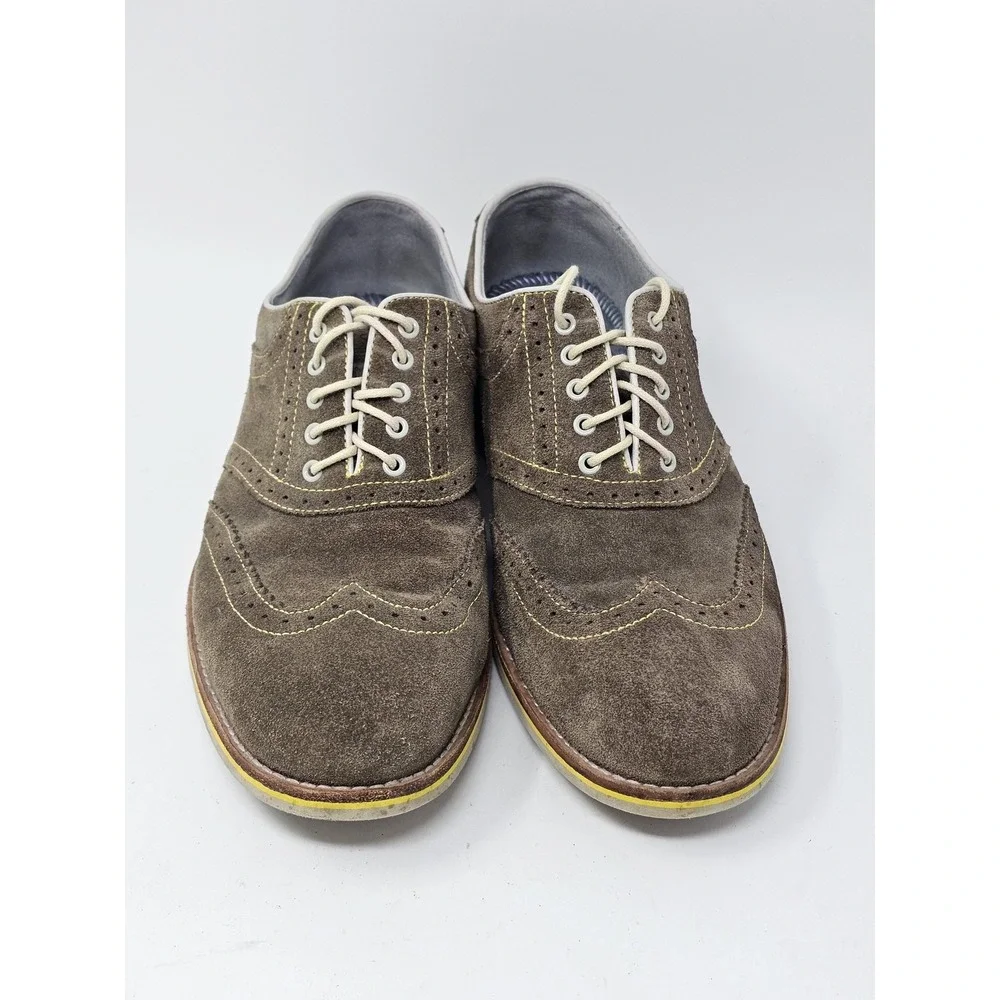 Johnston & Murphy Flex System Shoes Mens Size 9 Brown Suede Wingtip Oxford